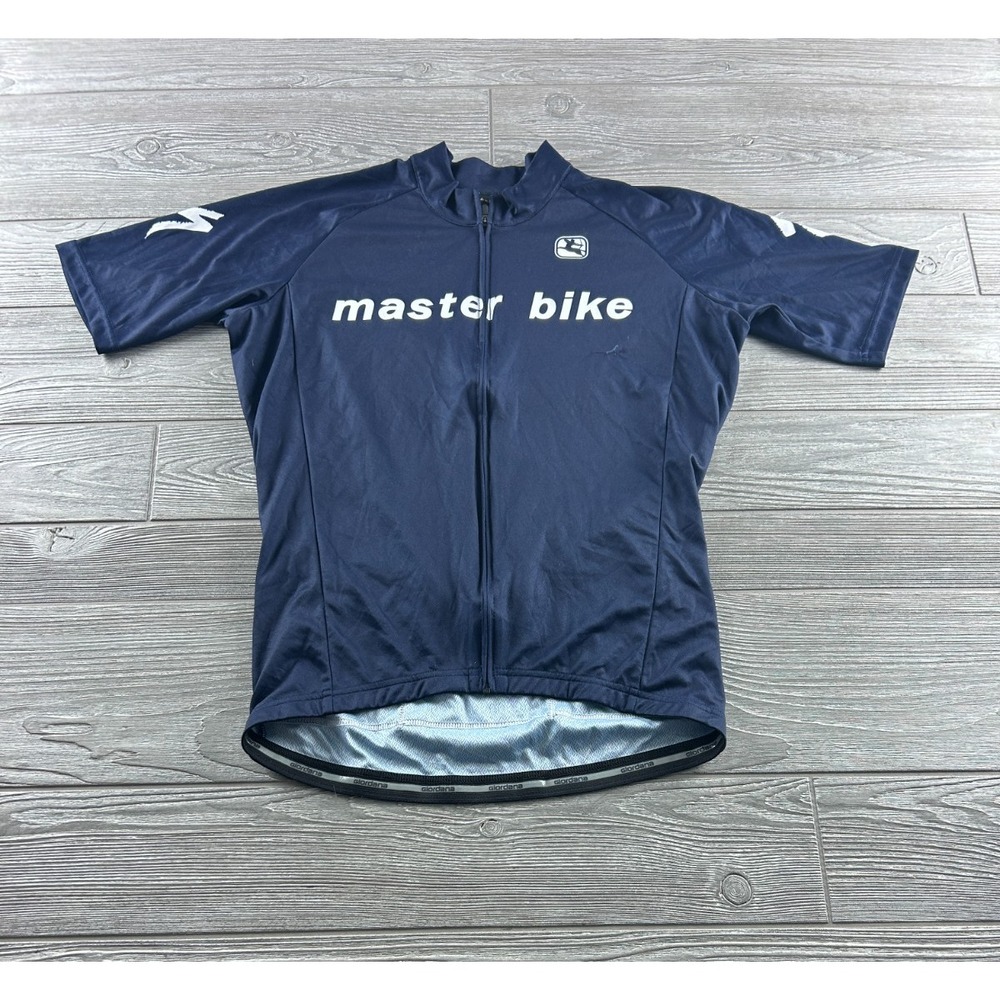 Master Bike New York Navy Blue Full Zip Cycling Jersey Short Sleeve Men's